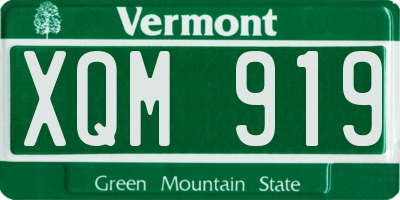 VT license plate XQM919
