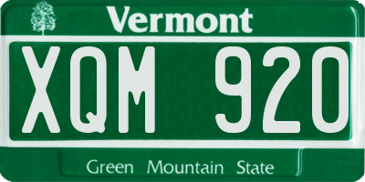 VT license plate XQM920
