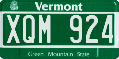 VT license plate XQM924