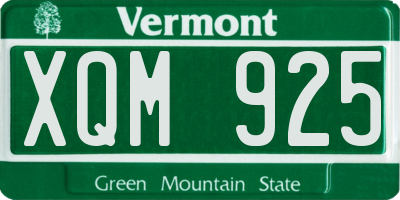 VT license plate XQM925