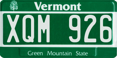 VT license plate XQM926