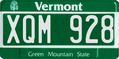 VT license plate XQM928