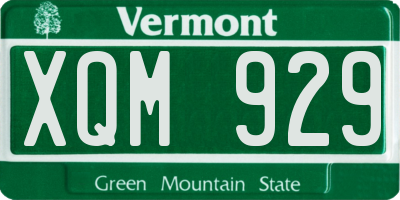 VT license plate XQM929