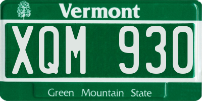 VT license plate XQM930