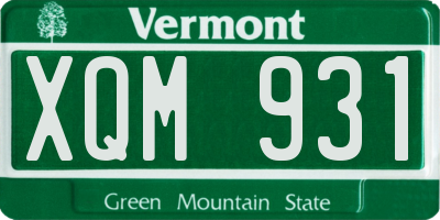VT license plate XQM931