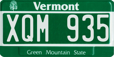VT license plate XQM935