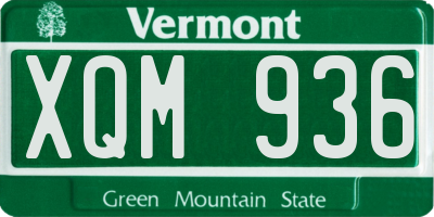 VT license plate XQM936