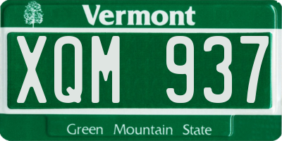 VT license plate XQM937