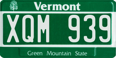 VT license plate XQM939
