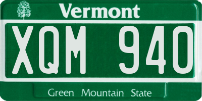 VT license plate XQM940