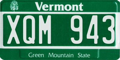 VT license plate XQM943
