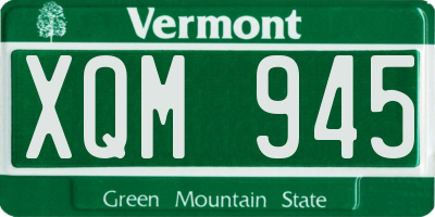 VT license plate XQM945