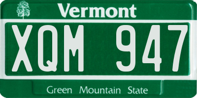VT license plate XQM947