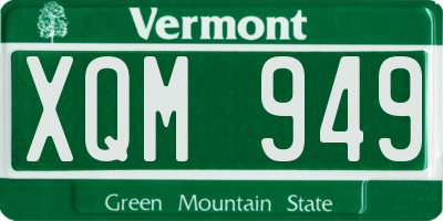 VT license plate XQM949