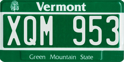 VT license plate XQM953