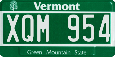 VT license plate XQM954