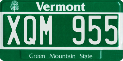 VT license plate XQM955