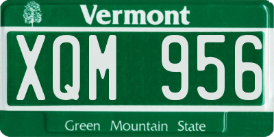 VT license plate XQM956