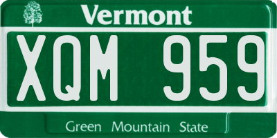 VT license plate XQM959