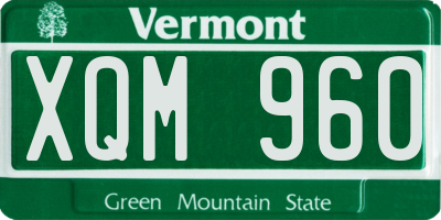 VT license plate XQM960