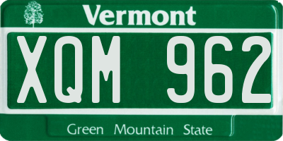 VT license plate XQM962
