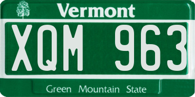 VT license plate XQM963