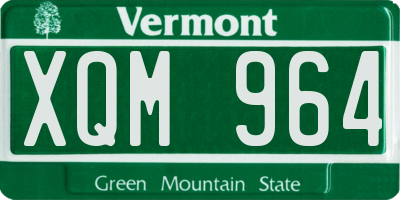 VT license plate XQM964
