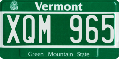 VT license plate XQM965