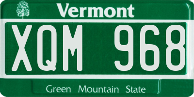 VT license plate XQM968