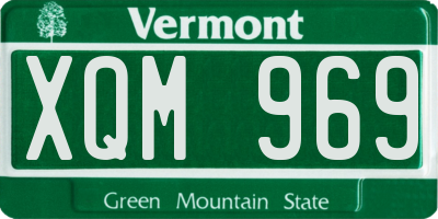 VT license plate XQM969