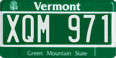 VT license plate XQM971
