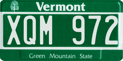 VT license plate XQM972
