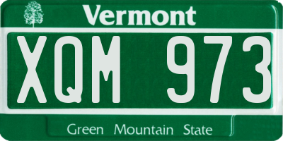 VT license plate XQM973