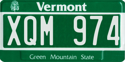 VT license plate XQM974