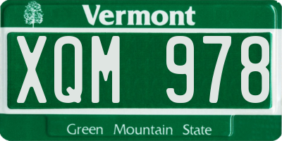VT license plate XQM978