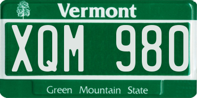VT license plate XQM980