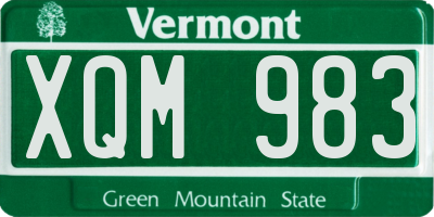 VT license plate XQM983