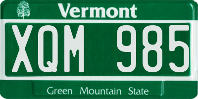 VT license plate XQM985