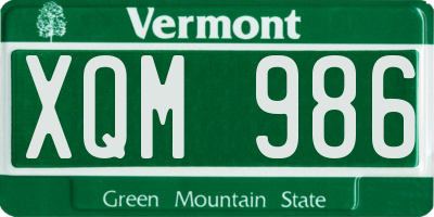 VT license plate XQM986