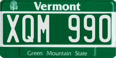 VT license plate XQM990