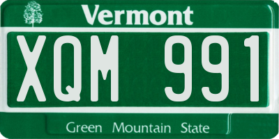 VT license plate XQM991