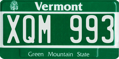VT license plate XQM993