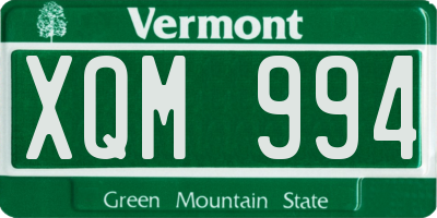VT license plate XQM994