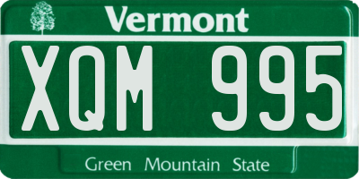 VT license plate XQM995