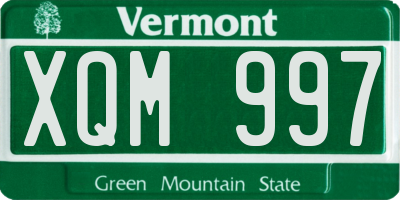 VT license plate XQM997