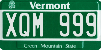 VT license plate XQM999