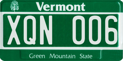 VT license plate XQN006