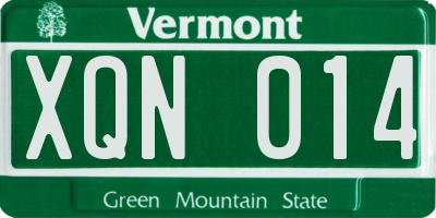 VT license plate XQN014