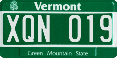 VT license plate XQN019