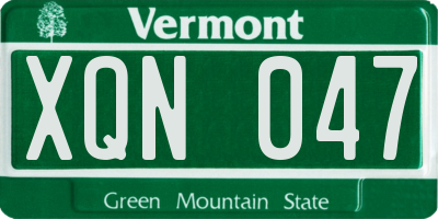 VT license plate XQN047